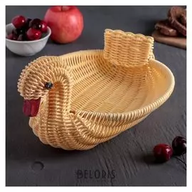 Корзинка для фруктов и хлеба «Лебедь», 32×21×17 см