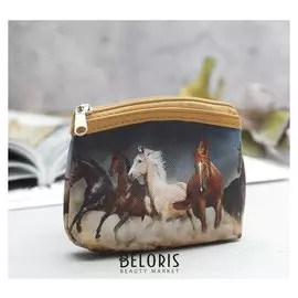 Кошелёк, отдел на молнии, цвет коричневый