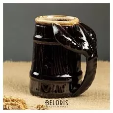 Кружка для пива "Рак", коричневая, 0,3 л, керамика