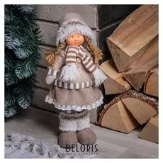 Кукла интерьерная Маруся в шапочке с меховой оторочкой 28 см