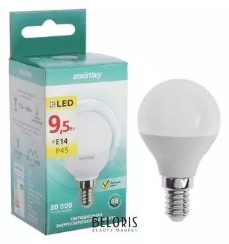Лампа Cветодиодная Smartbuy, р45, E14, 9.5 Вт, 3000 К, теплый белый свет