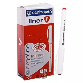 Линер Centropen 4611, 0,3 мм, красный, невысыхаемый, длина письма 1500 м