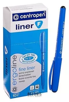 Линер Centropen 4621, 0,3 мм, чёрный, невысыхаемый, длина письма 1500 м