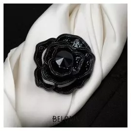 Магнит для платка "Цветок" розы, цвет чёрный