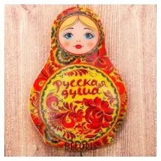 Магнит в форме матрёшки «Русская душа. хохлома»