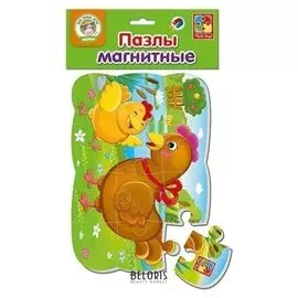 Магнитный пазл 12 элементов «Курочка»