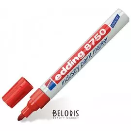 Маркер-краска лаковый (Paint Marker) Edding 8750, красный, 2-4 мм, круглый наконечник, алюминиевый корпус