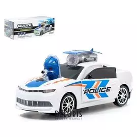 Машина-трансформер Полицейский Автобот световые и звуковые эффекты, работает от батареек
