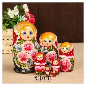 Матрешка "Цветы", 7-кукольная, 10х20 см, ручная роспись