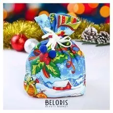 Мешок новогодний хлопок №2, 22х27 см
