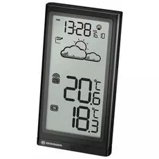 Метеостанция Bresser Temp, термодатчик, часы, календарь, черный