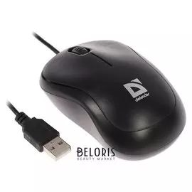 Мышь Defender Patch Ms-759, проводная, оптическая, 3 кнопки, 1000 Dpi, Usb, чёрная