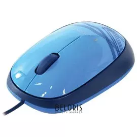 Мышь проводная Logitech M105, Usb, 2 кнопки + 1 колесо-кнопка, оптическая, синяя