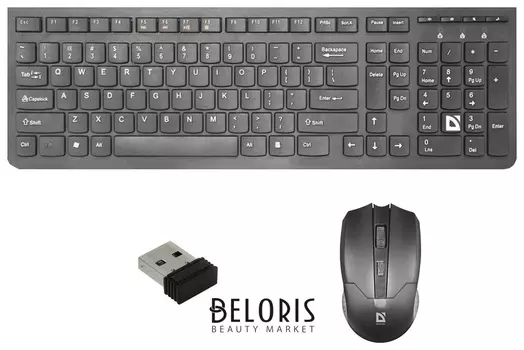 Набор беспроводной Defender Columbia C-775ru, Usb, клавиатура, мышь 3 кнопки + 1 колесо-кнопка, черный