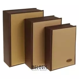 Набор коробок 3 в 1 "Книга", коричневый, 33 х 24 х 10 - 25 х 18 х 7 см
