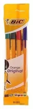 Набор ручек шариковых 4 цвета, BIC Orange Original, 0.8 мм