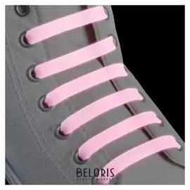 Набор шнурков для обуви, 6 шт, силиконовые, плоские, светящиеся в темноте, 13 мм, 9 см, цвет нежно-розовый