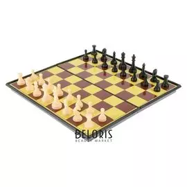 Настольная игра набор 2 в 1 "Баталия": шашки, шахматы, доска пластик 20х20см