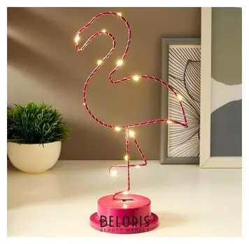 Ночник "Фламинго" LED от батареек 3хаа розовый 10х14,7х31 см
