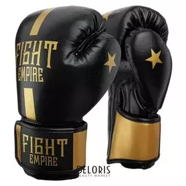 Перчатки боксёрские соревновательные Fight Empire, 12 унций, цвет чёрный/золотой