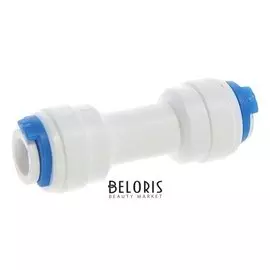 Переходник Mic-001, 1/4" х 1/4", прямой, цанга/цанга, для трубки фильтров, пластик
