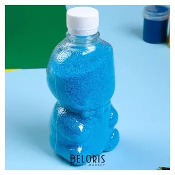 Песок цветной в бутылках "Синий" 500 гр