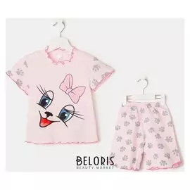 Пижама для девочки «Мяу» цвет розовый, рост 116 см