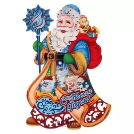 Плакат "Дед мороз в резной шубе" 40х29 см
