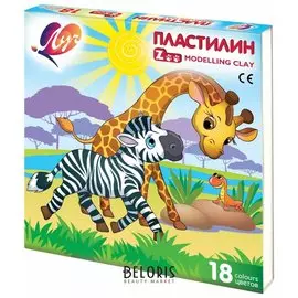 Пластилин классический "Zoo", 18 цветов