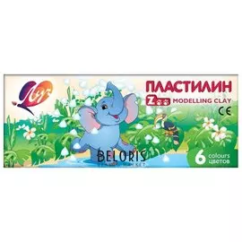 Пластилин классический "Zoo", 6 цветов