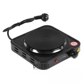 Плитка электрическая Luazon Lhp-002, 1000 Вт, 1 конфорка, чёрная