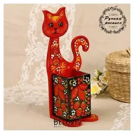 Подставка под ложки «Котик», хохлома