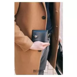 Портмоне мужское, 2 отдела, для карт, цвет чёрный