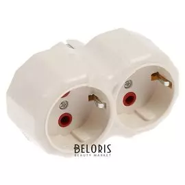 Разветвитель Luazon Lighting, 2 розетки, 16а, с з/к, белый
