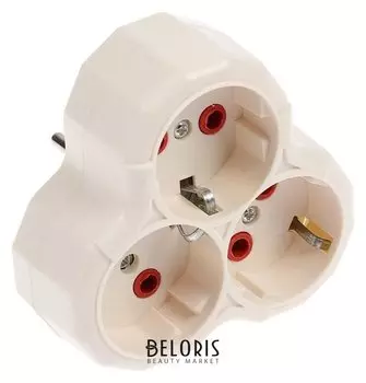 Разветвитель Luazon Lighting, 3 розетки, 16а, с з/к, белый
