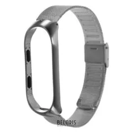 Ремешок для фитнес-браслета Mi Band 3/4 Luazon, металл, цвет серебро
