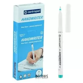 Ручка капиллярная Centropen 2551 0,5 мм зелёная "Handwriter", трехгранная