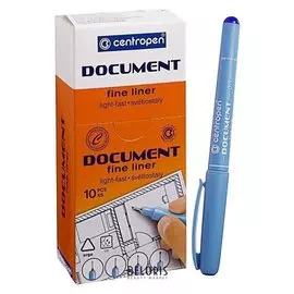 Ручка капиллярная Centropen "Document" 2631, 0,1 мм, длина письма 500 м, синяя