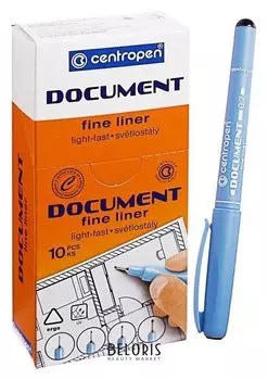 Ручка капиллярная Centropen "Document" 2631, 0,7 мм, длина письма 500 м, черная