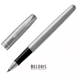 Ручка-роллер Parker "Sonnet Core Stainless Steel Ct", корпус серебристый, палладиевые детали, черная