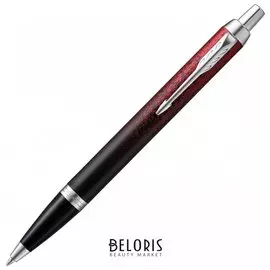 Ручка шариковая Parker "Im Red Ignite Ct", корпус черный матовый, хромированные детали, синяя
