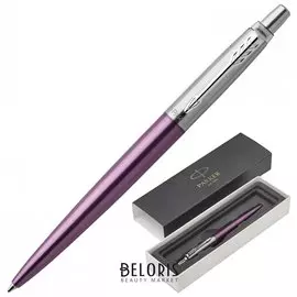 Ручка шариковая Parker "Jotter Core Victoria Violet Ct", корпус фиолетовый, хромированные детали, синяя