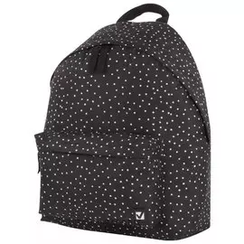 Рюкзак BRAUBERG, универсальный, сити-формат, черный в горошек, 20 литров, 41х32х14 см