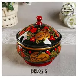 Сахарница, большая, 15×10 см, хохлома