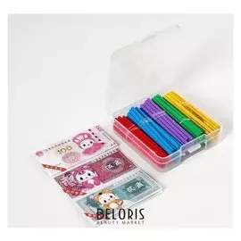 Счётные палочки в пластиковой коробке, малые, разноцветные, размер: 8 × 0.5 см
