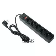 Сетевой фильтр 5bites Sp5b-118 5S, 5 розеток, 1.8 м, 10 А, 3х0.75 мм2, с выкл., черный