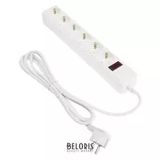 Сетевой фильтр 5bites Sp6w-130 6S, 6 розеток, 3 м, 10 А, 3х0.75 мм2, с выкл., белый