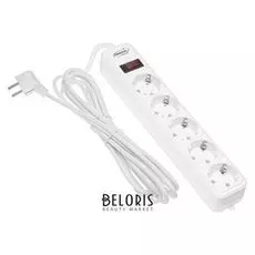 Сетевой фильтр белый Luazon Lighting, 5 розеток, 5 м, 2200 Вт, 3 х 0.75 мм2, 10 А, 220 В