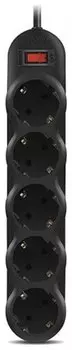 Сетевой фильтр Sven Sf-05l, 5 розеток, 1,8 м, черный