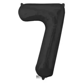 Шар фольгированный 32", цифра 7, индивидуальная упаковка, цвет чёрный